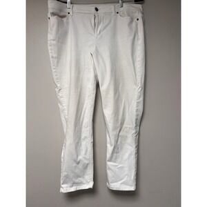 J. Jill Denim Authentic Fit Slim Ankle White Jeans Size 18